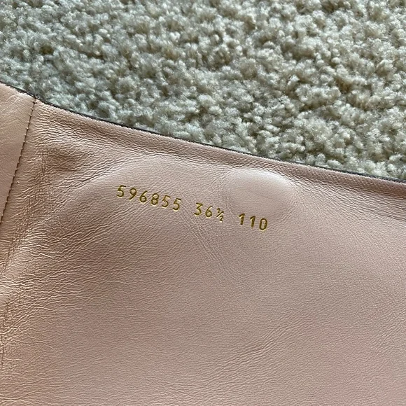 Gucci Black Marmont Leather Elite Calf Knee High Boots Sz 36.5 - Picture 13 of 16